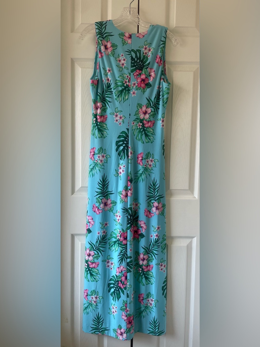 Tommy Bahama Fanning Floral Maxi Dress Blue Pink Green Monstera Medium | Hemmed - Picture 3 of 8